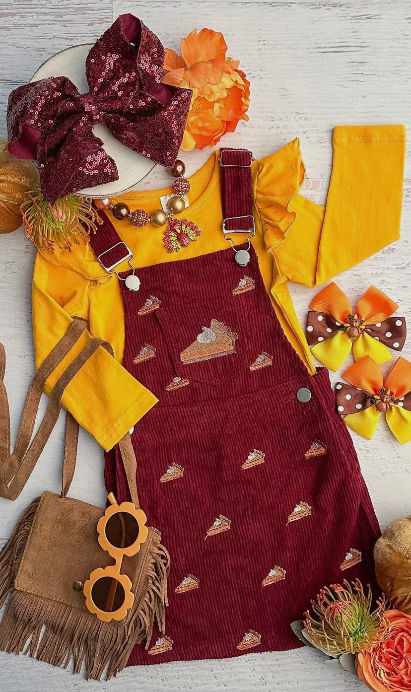 Pumpkin Pie Overall Dress Set