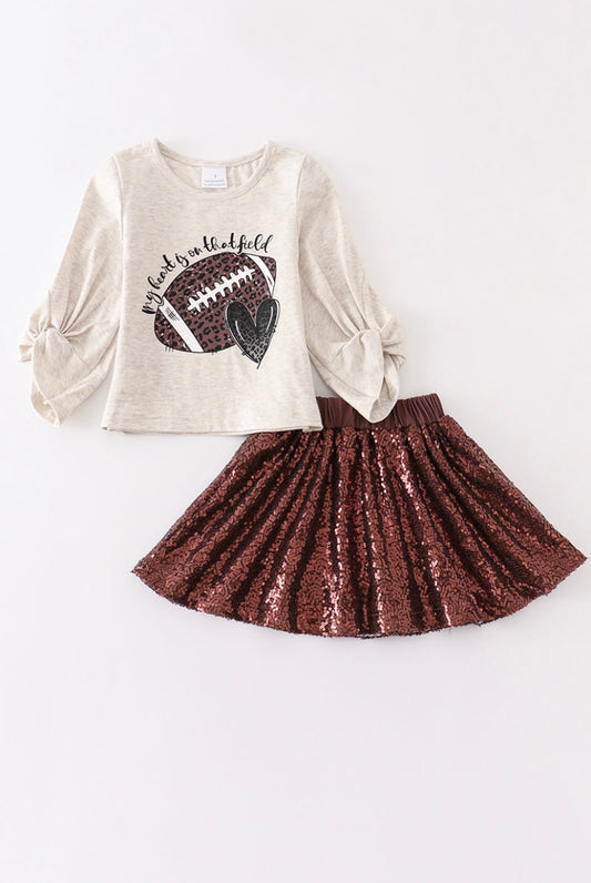My Heart Is On That Field 2pc Sequin Skirt Set