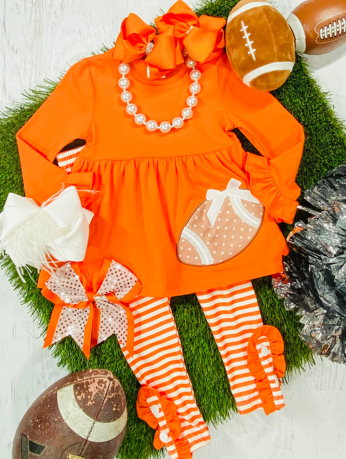 Orange FootballPants Set