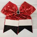 Santa Sequin Cheer Bow (Alligator Clip)