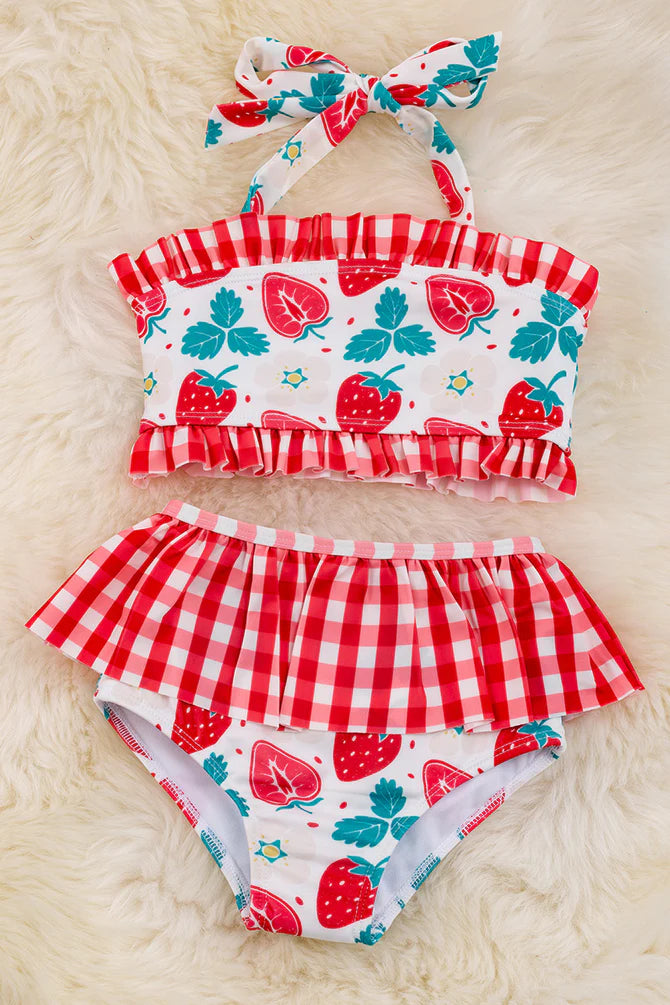 Strawberry Printed Swim Set