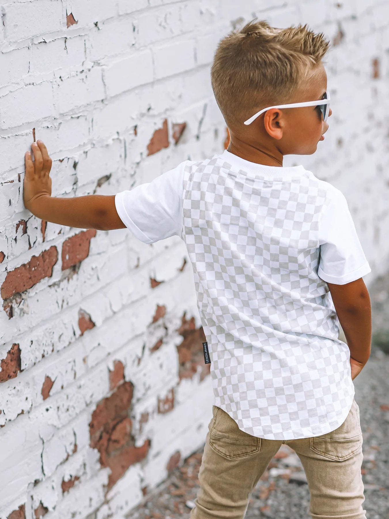 Tan Check Pocket Tee