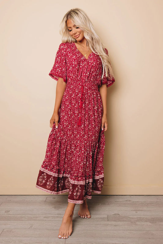 Wrenley’s Boho Floral Print Dress