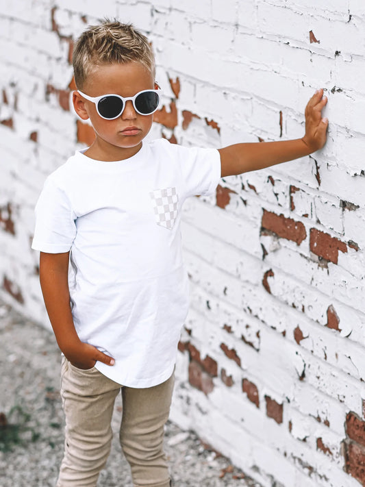 Tan Check Pocket Tee