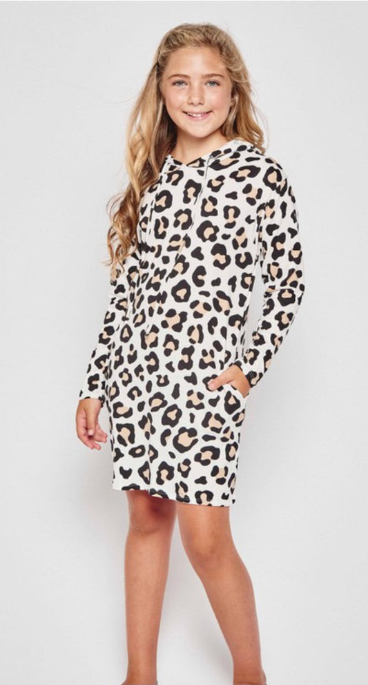 Leopard Hoodie Dress