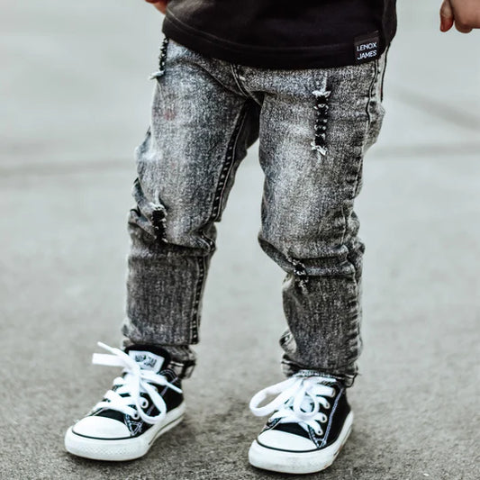 Distressed Jeans- Grey Wash