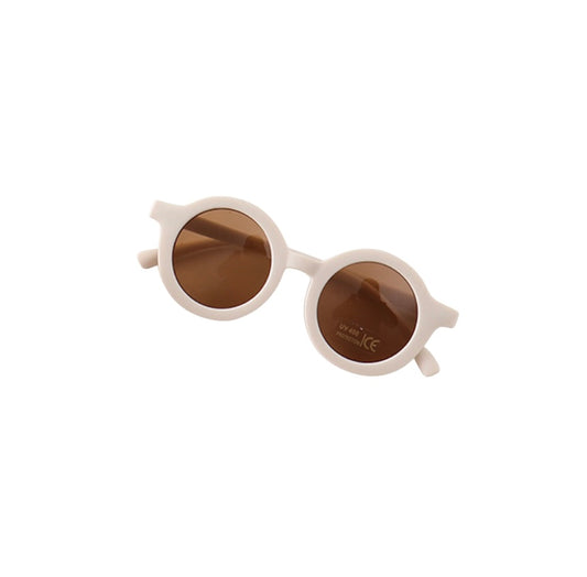 Retro Round Sunglasses- White