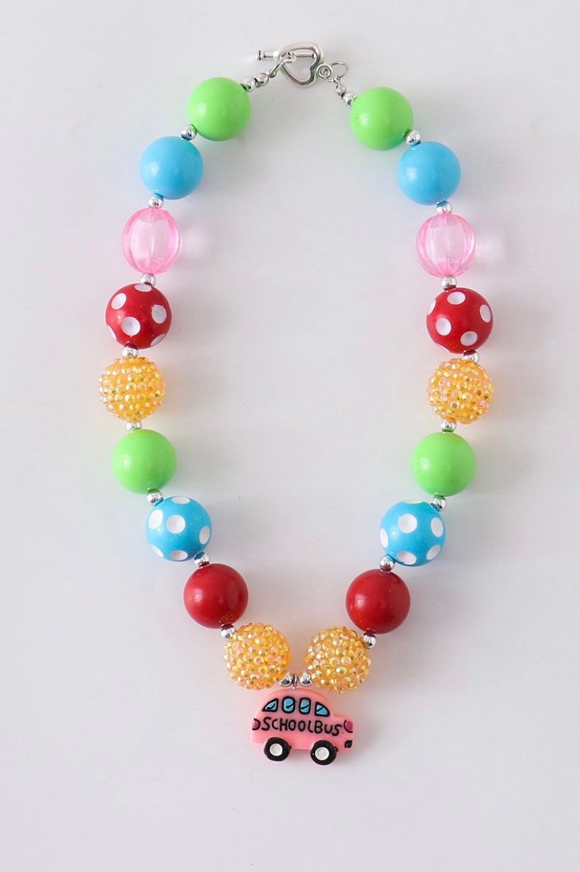 School Bus Beads Necklace